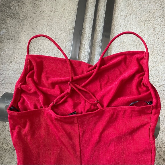 Red Cowl Neck Maxi Dress - Picture 3 of 3